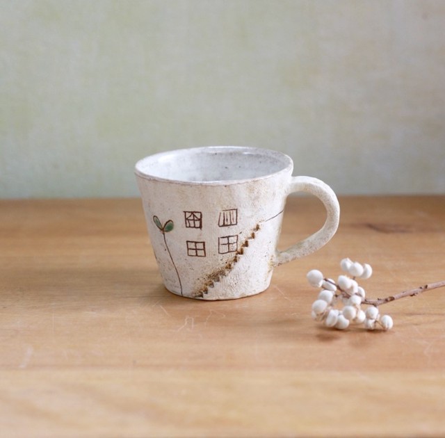 コーヒーカップ小「白い壁」【受注制作】