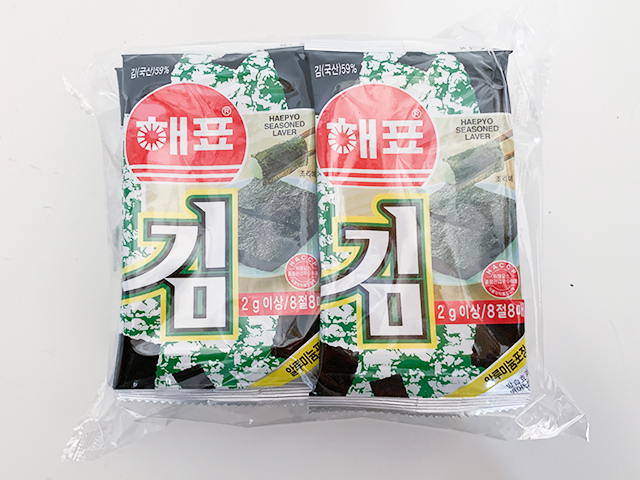 韓国海苔 8枚入り×10パック（189円）