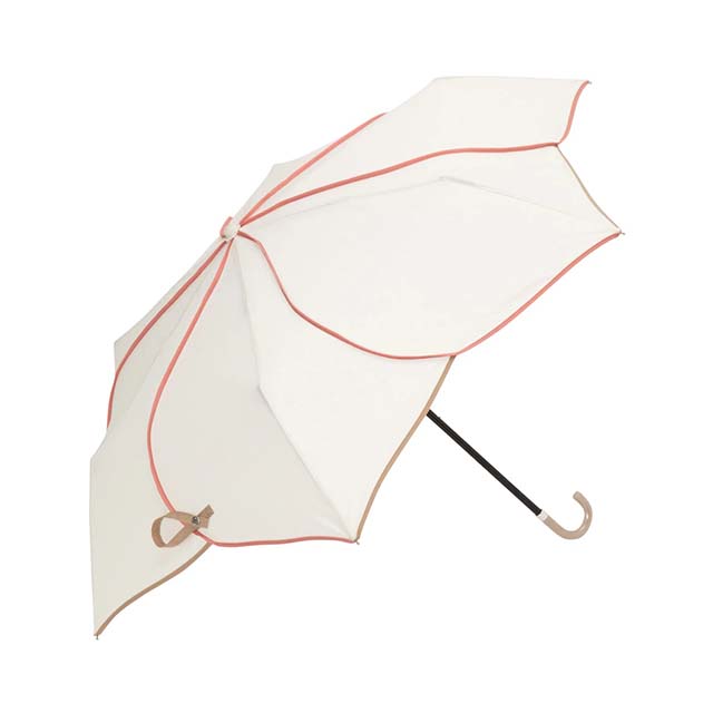【フランフラン】バイカラーパイピング 折りたたみ傘 50cm ホワイト