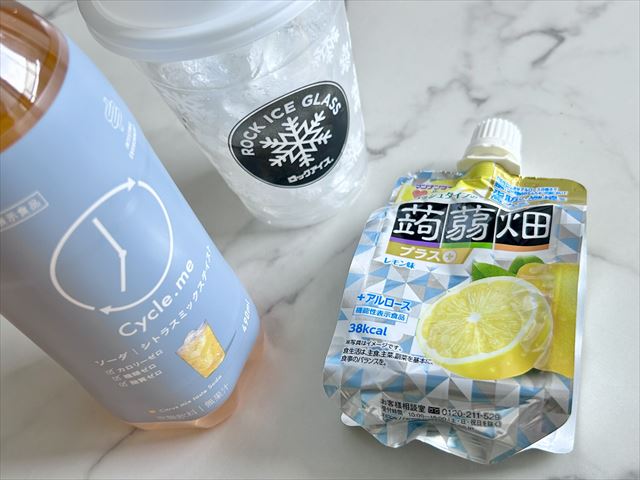 サイクルミーのソーダ × 蒟蒻畑 レモン味
