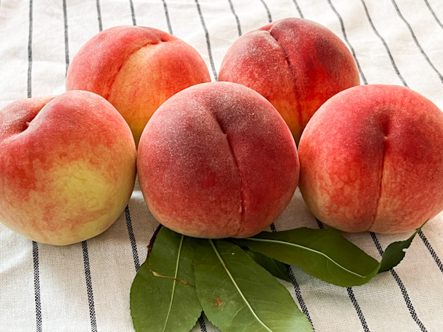 「山梨県産白桃とフルーツのジュレ詰合せ」の白桃5個