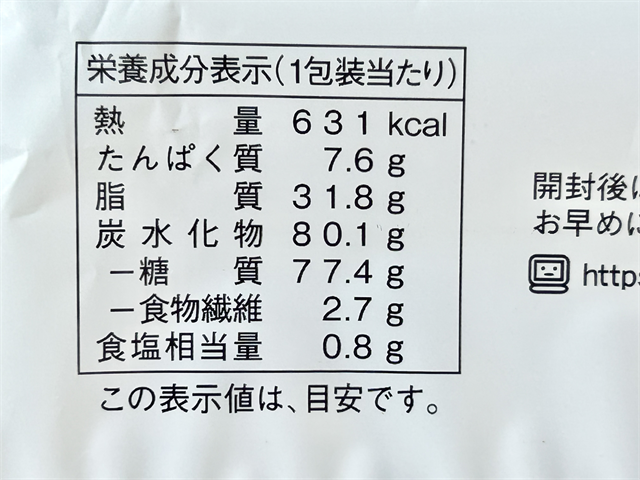 ローソン　お餅で巻いたもち食感ロール(黒ごまみたらしソース)　栄養成分表
