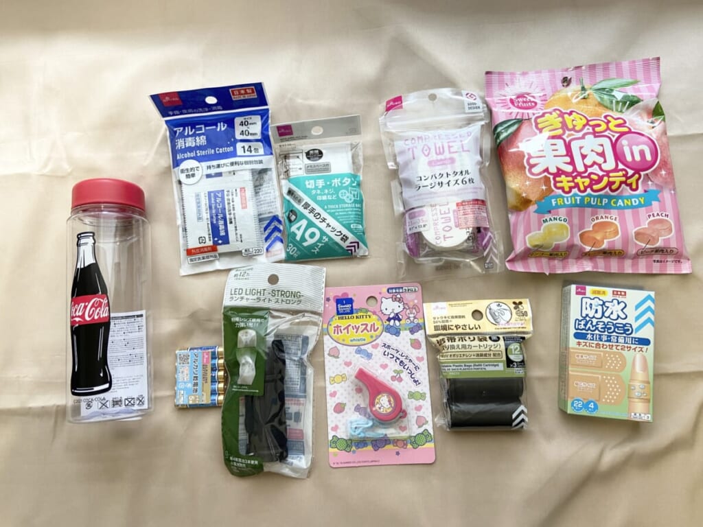 100均　防災グッズ　防災ボトル　DAISO　seria