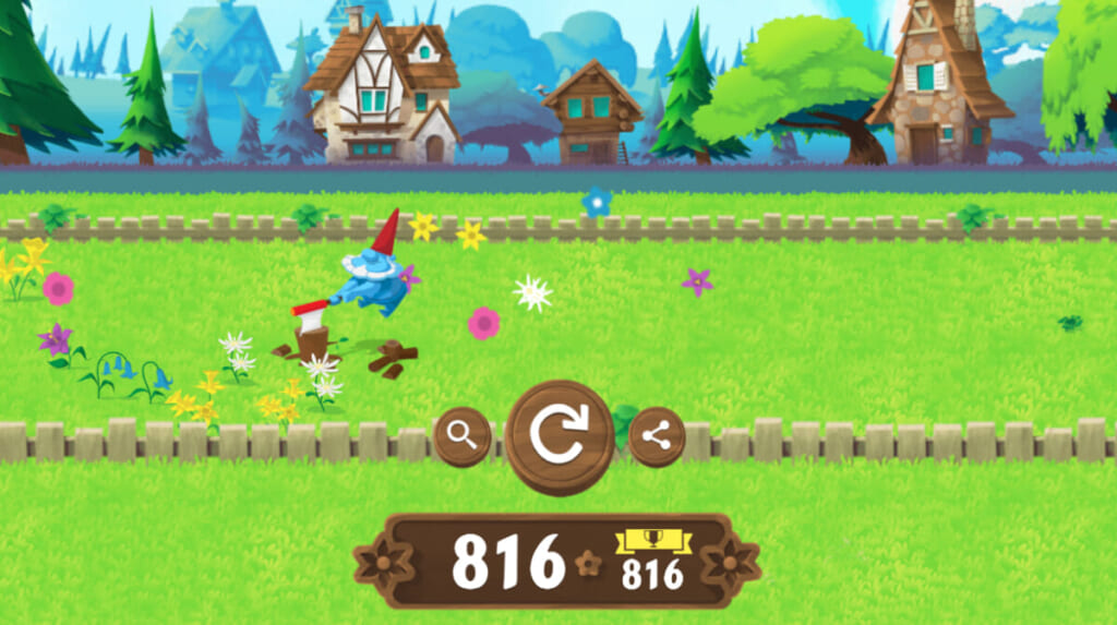 Google　ミニゲーム　無料　ガーデン ノーム　Garden Gnomes　遊び方　最高記録