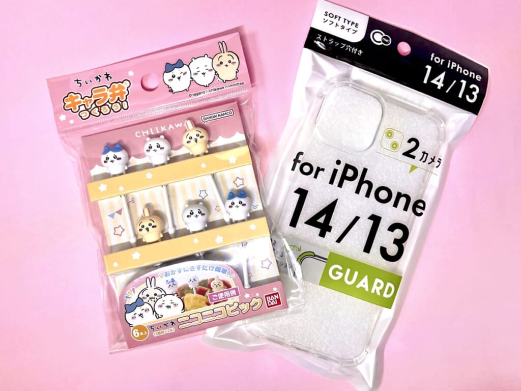 ちいかわ　ニコニコピック　お弁当グッズ　ハチワレ　うさぎ　ダイソー　スマホケース　iPhone　ハンドメイド