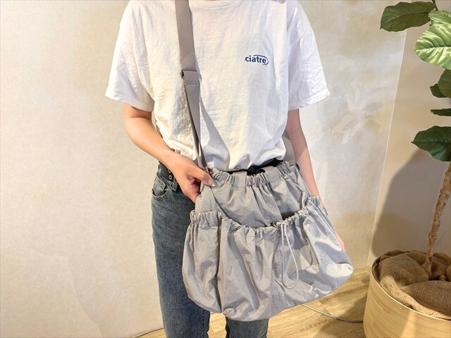 ギャザーポケットバッグ・グレー