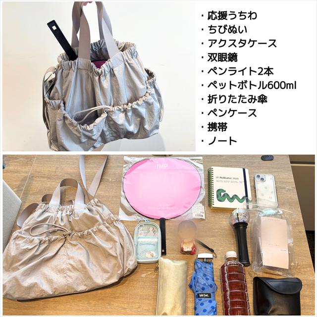 「ギャザーポケットバッグ」の中身。オタ活編