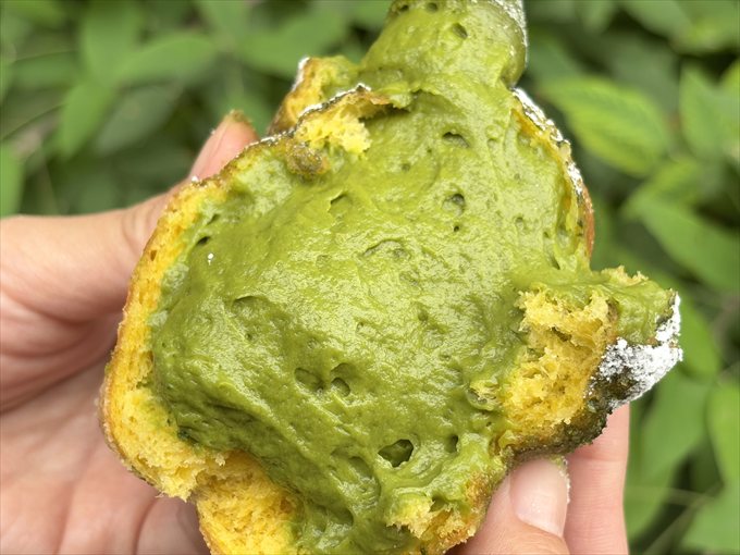 抹茶の中のクリーム