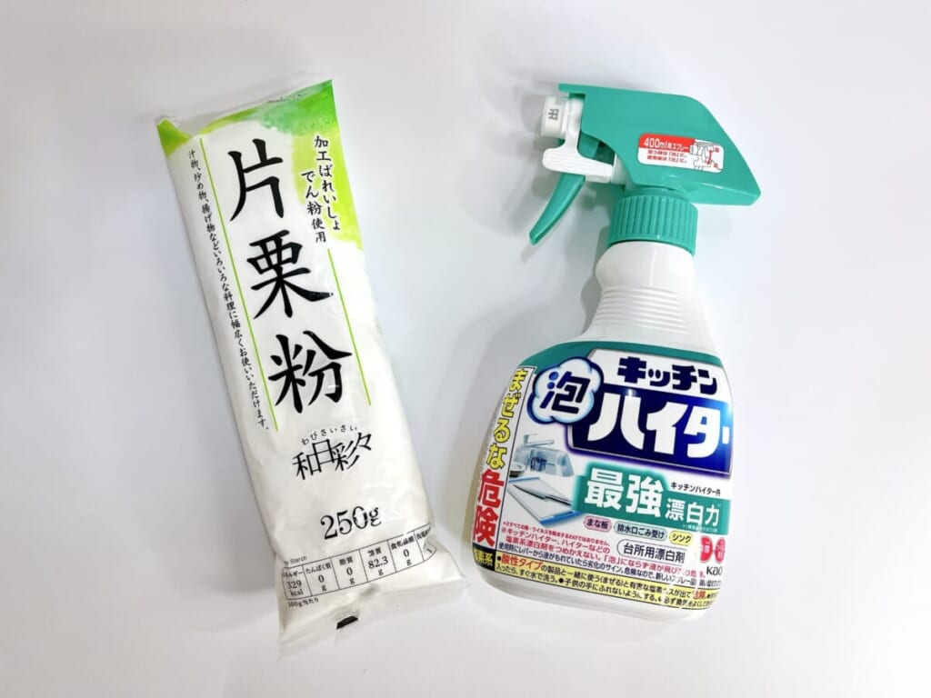 キッチン泡ハイターと片栗粉