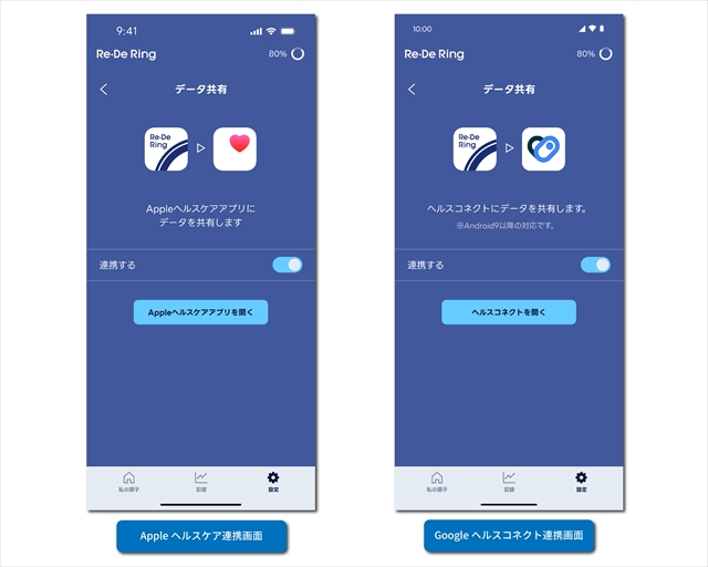 Re・De Ring Appleヘルスケア・Googleヘルスコネクト対応