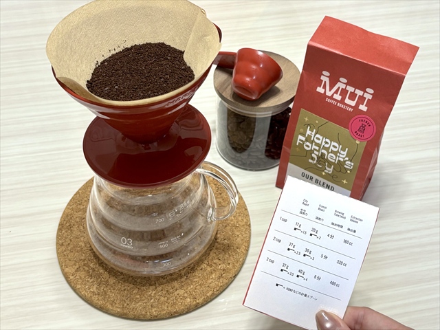 コーヒー 抽出量 MUI ドリップ準備