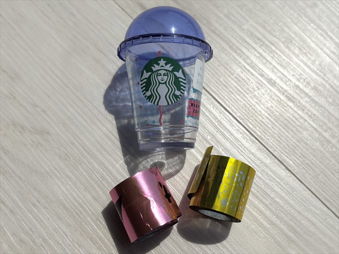 スターバックスミニカップギフトチェック　銀テープ