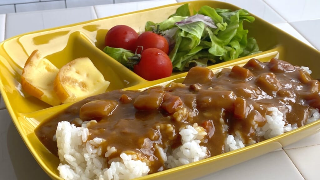深めですくいやすいランチプレート3つ仕切り皿［日本製］ ベルメゾン　カレー