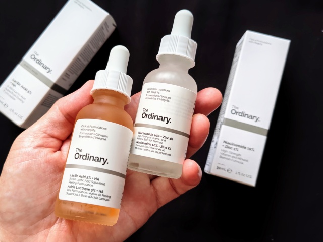 カナダ発ヴィーガンスキンケアブランド「The Ordinary」のセラム「N10+Z1フェイスセラム」「乳酸*1 5%+ヒアルロン酸*2（LA5+HAフェイスセラム）」2