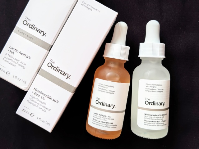カナダ発ヴィーガンスキンケアブランド「The Ordinary」のセラム「N10+Z1フェイスセラム」「乳酸*1 5%+ヒアルロン酸*2（LA5+HAフェイスセラム）」