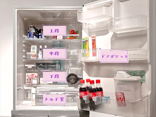 冷蔵庫(上段・中段・下段)