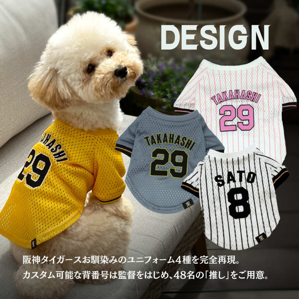 阪神タイガース
選手別「推し」のペットシャツ発売