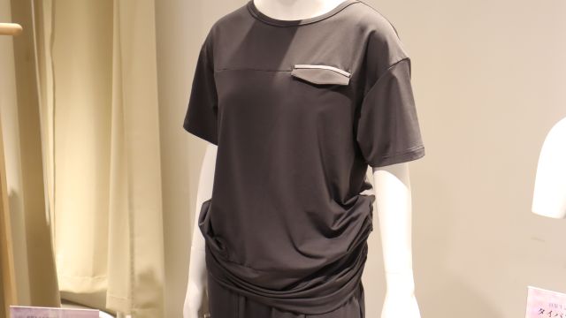 スタイルカバー ロングTシャツ　チャコールグレー