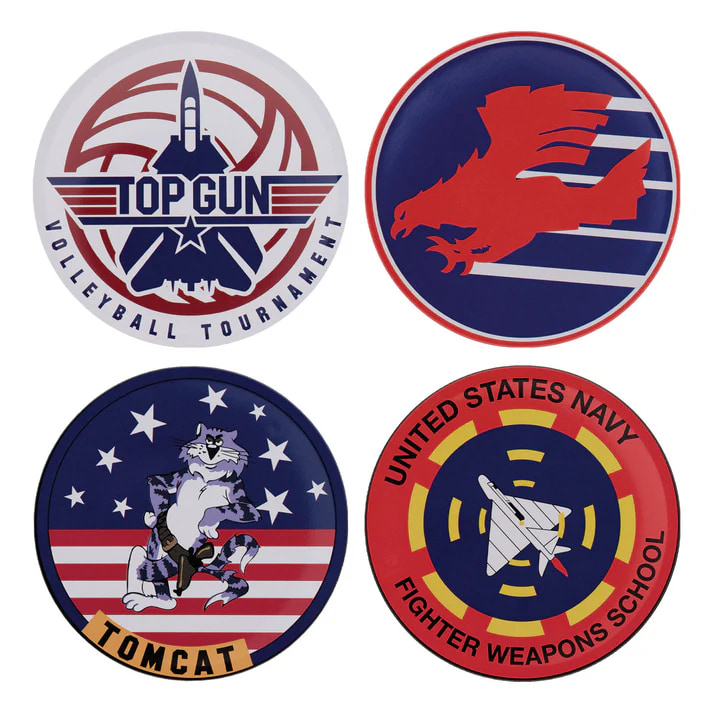 TOP GUN　Set of Four Printed Coasters