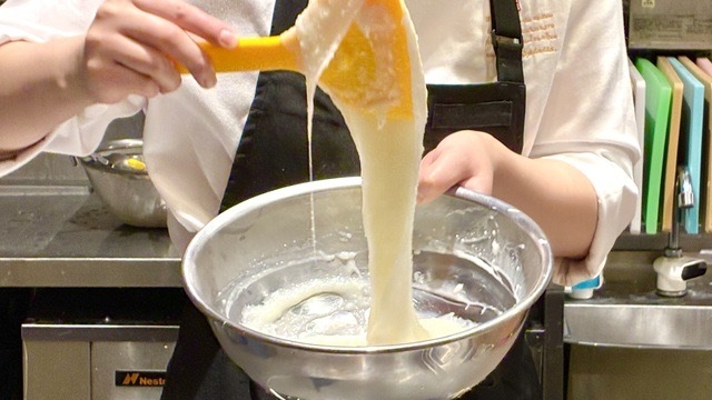 丸亀うどんプリン　調理過程