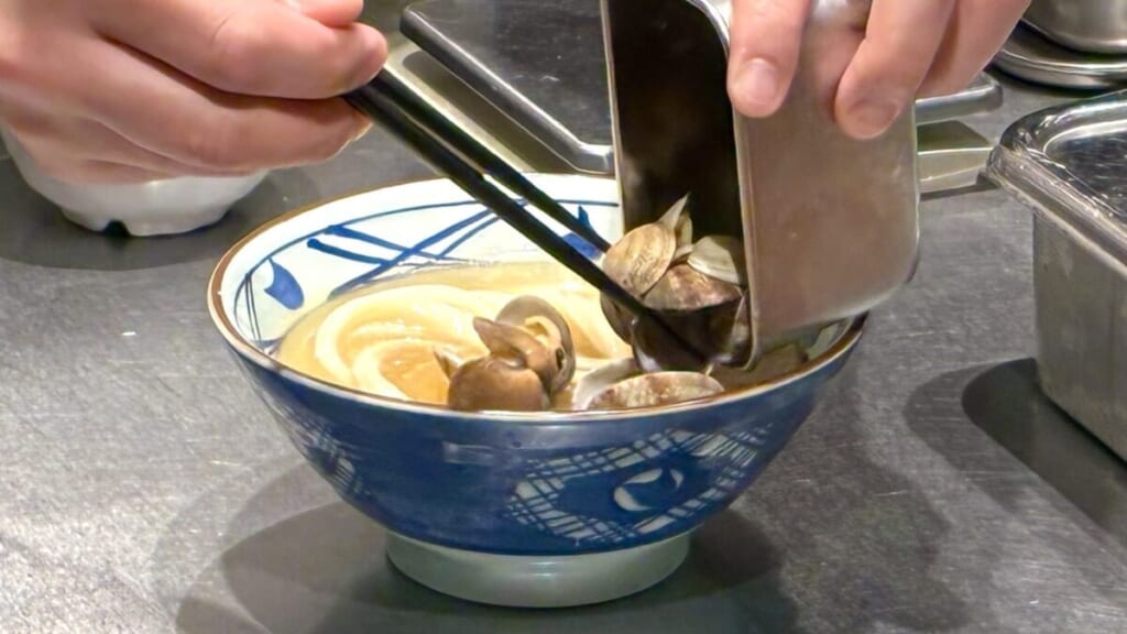 冷たーい旨塩うどん　調理過程