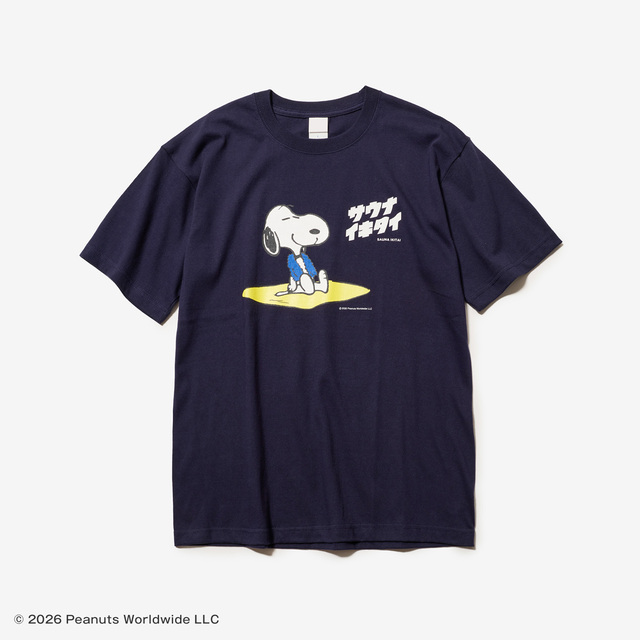 PEANUTS×サウナイキタイ Tシャツ ネイビー