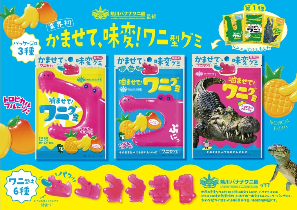 熱川バナナワニ園監修「噛ませて！ワニグミ」が新発売